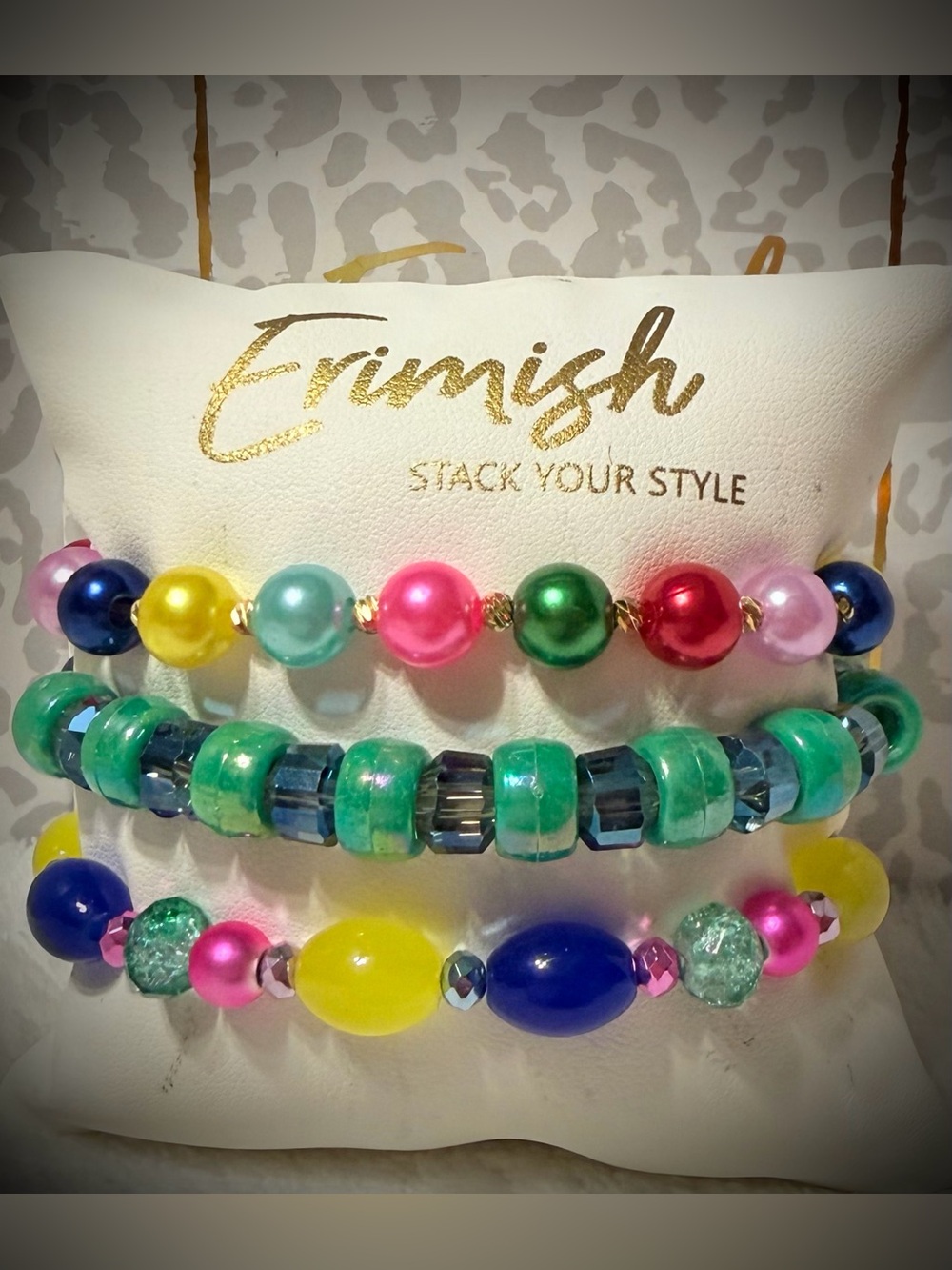 New ERIMISH Bracelets 3 Pc Stack - Green - Custom Regular, Kids or Extended